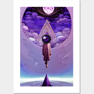 Purple Eyeball  Abstract Cloudscape Posters and Art